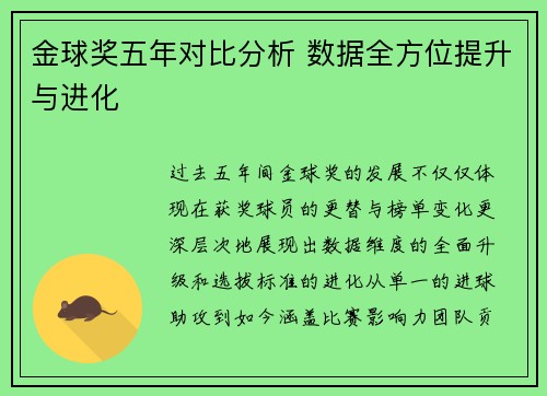 金球奖五年对比分析 数据全方位提升与进化